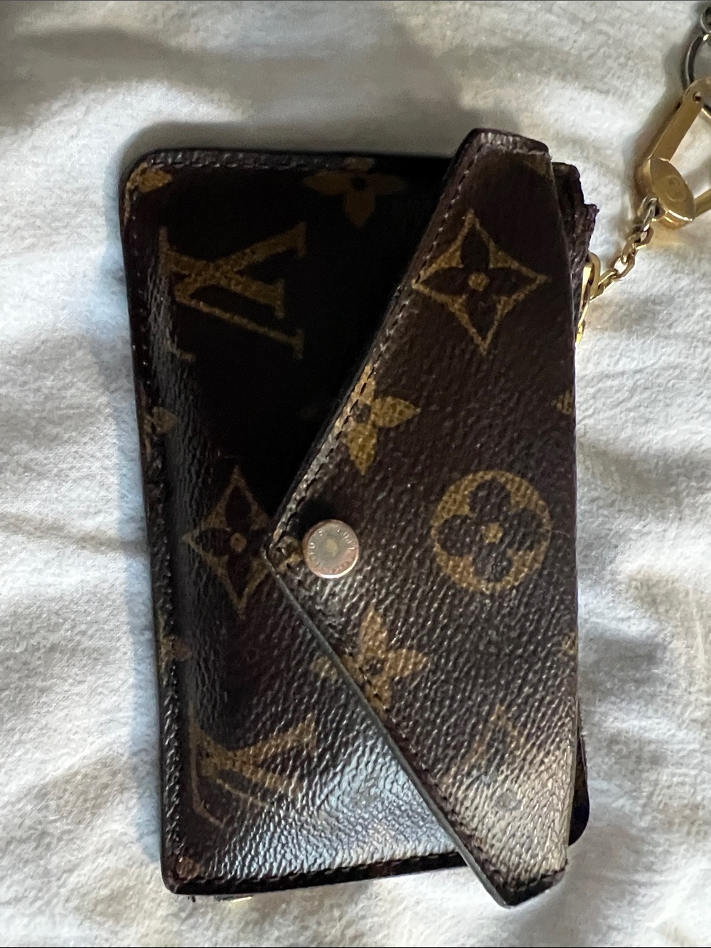 Louis Vuitton Monogram Canvas Key & Card Holder in Brown and Gold Authentic